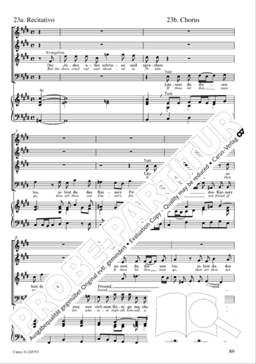 St. John Passion (Johannes-Passion) 4-Part scores gallery preview page 90
