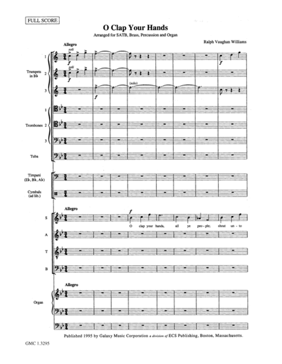 O Clap Your Hands (Full Score)