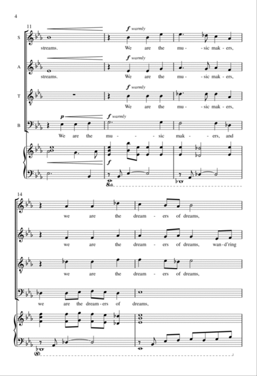 We Are the Music Makers 4-Part scores gallery preview page 3