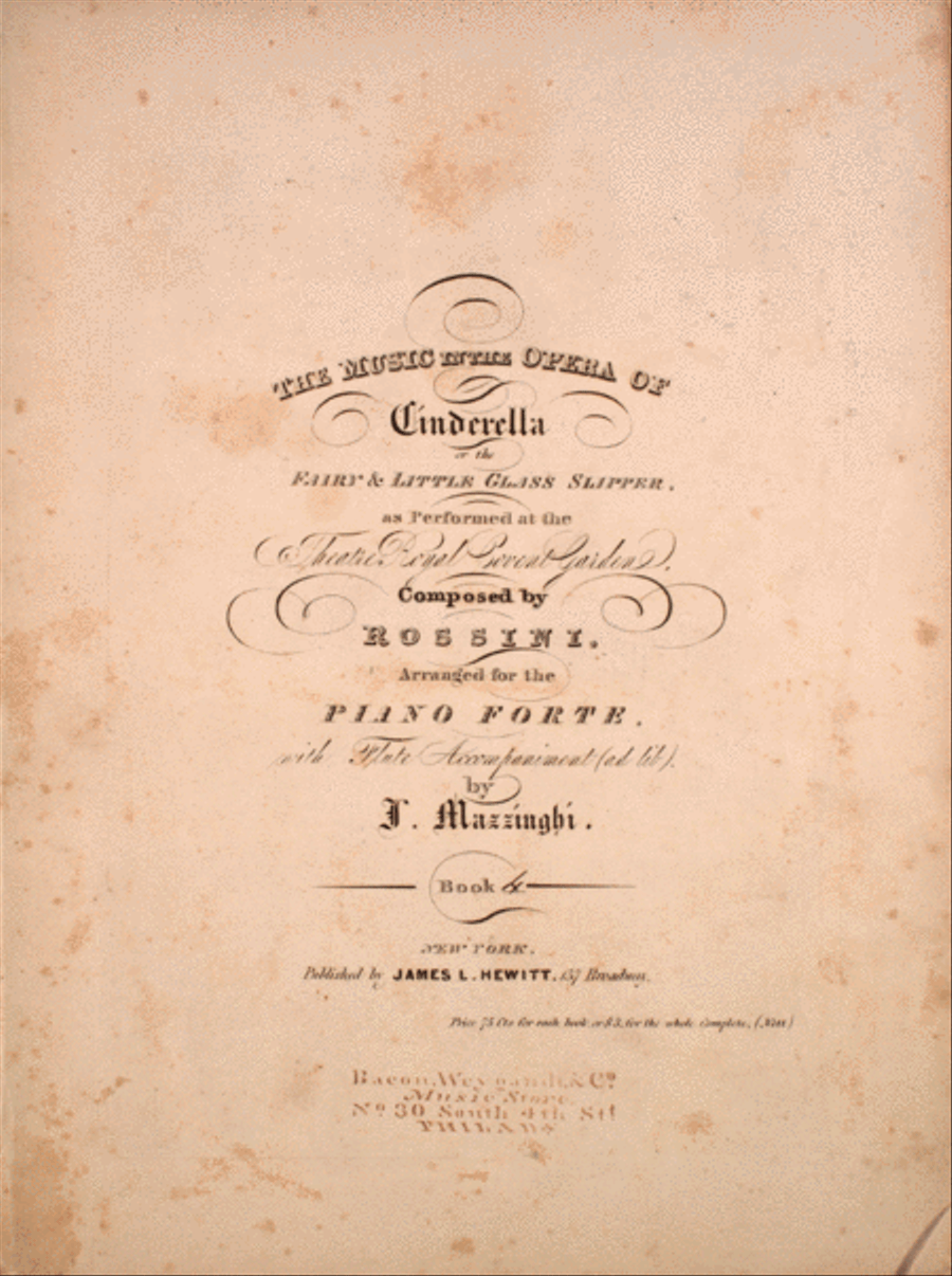 The Music in the Opera of Cinderella, or, the Fairy & Little Glass Slipper Piano Solo scores gallery preview page 1