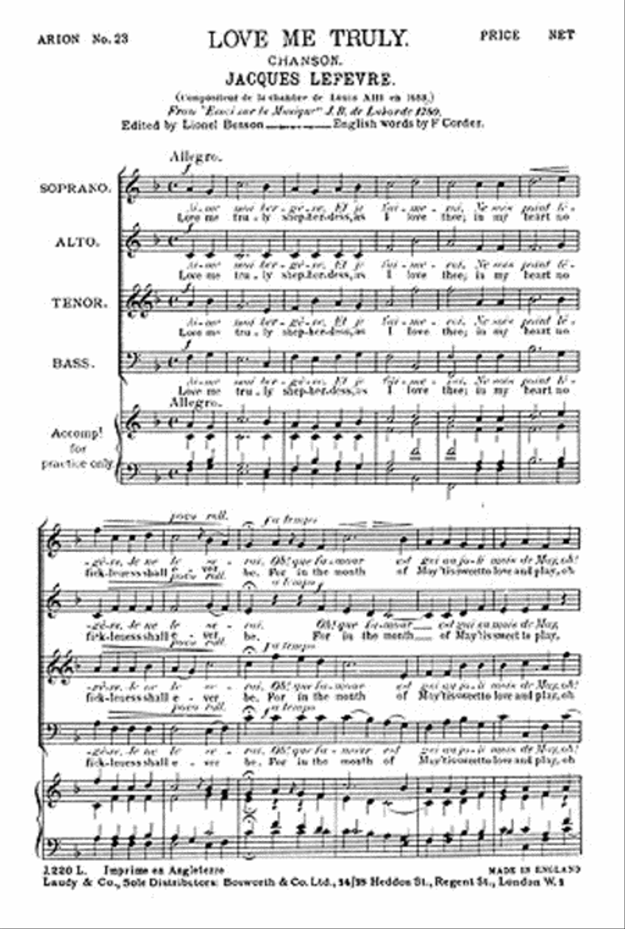 Love Me Truly Love Me Truly 4-Part scores gallery preview page 1