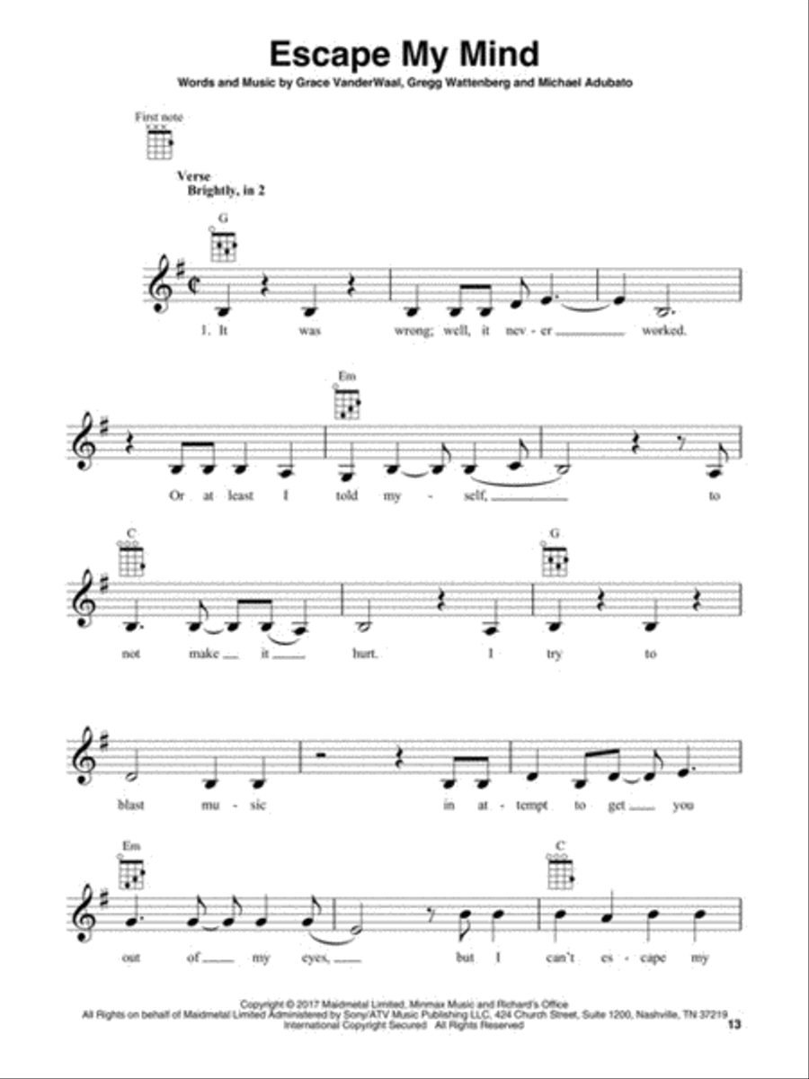 Grace Vanderwaal - Just the Beginning Ukulele scores gallery preview page 4