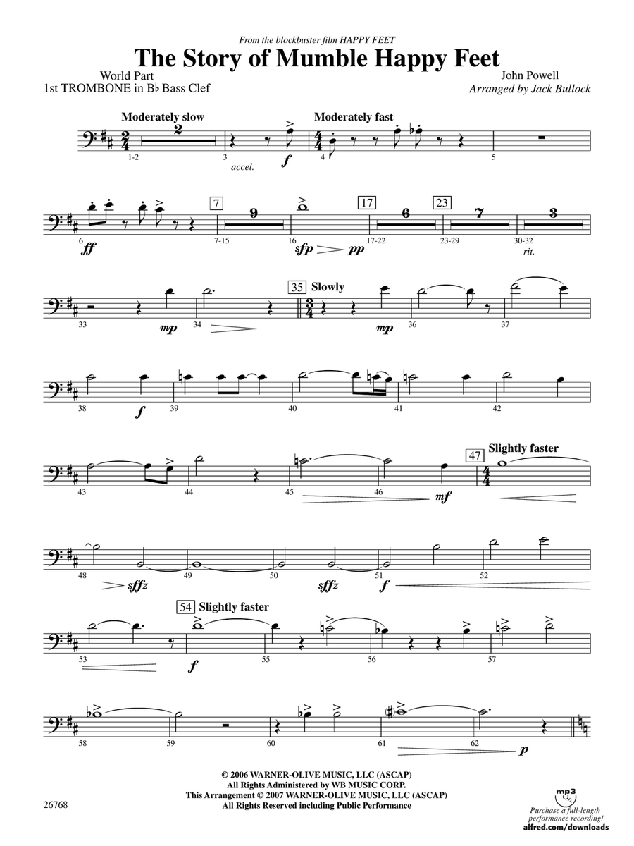 The Story of Mumble Happy Feet: (World Part) 1st B-flat Trombone B.C.