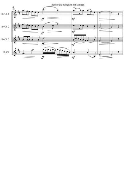 Süsser die Glocken (The bells never sound sweeter) for clarinet quartet image number null