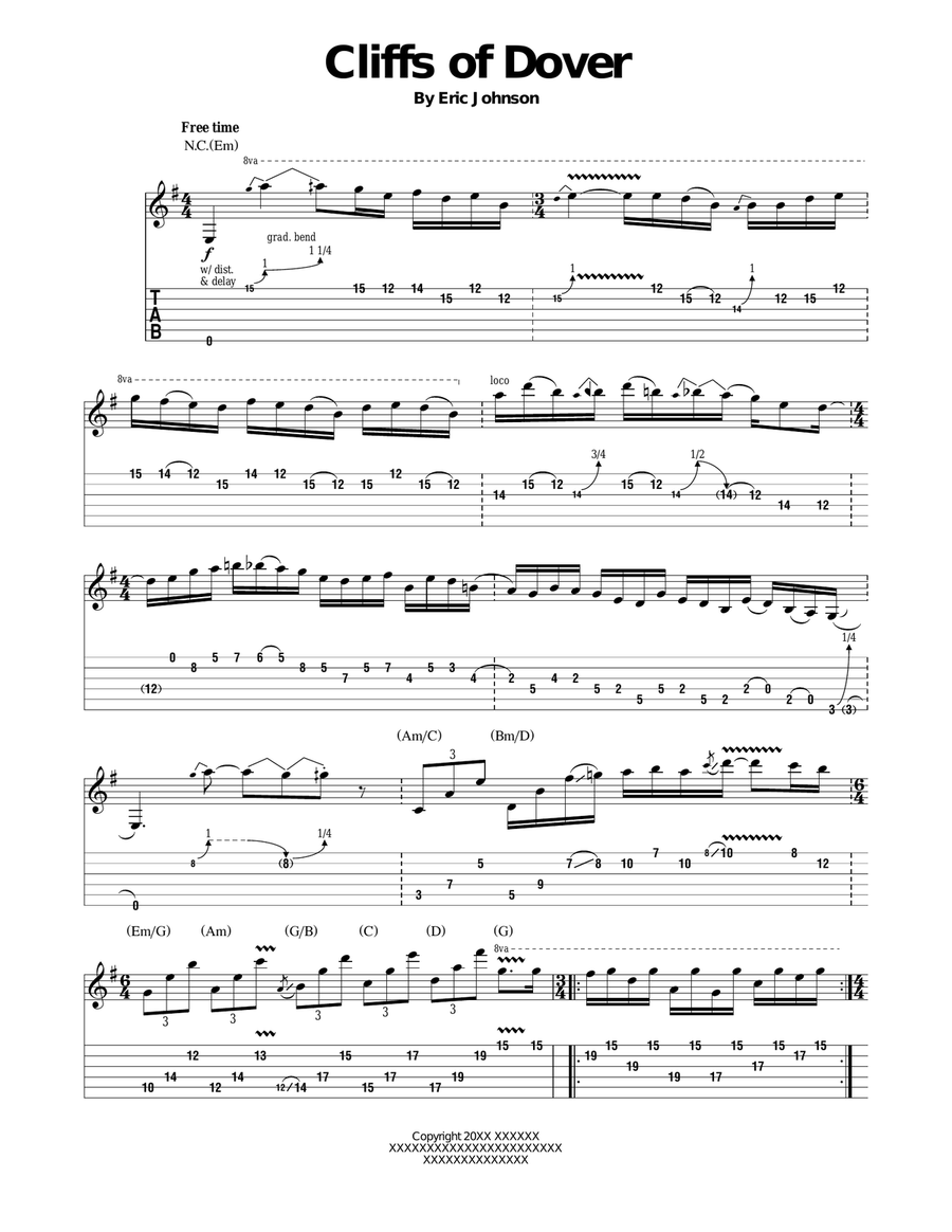 Cliffs Of Dover Acoustic Guitar scores gallery preview page 1