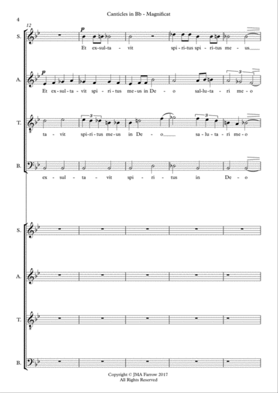 Canticles in Bb 4-Part scores gallery preview page 4