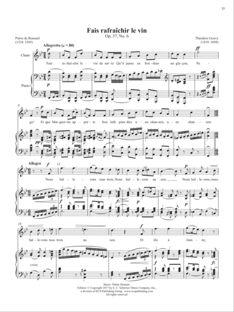 Op. 37, No. 6: Fais rafra√Æchir le vin from Songs of Gouvy, V1 Piano Accompaniment scores gallery preview page 2
