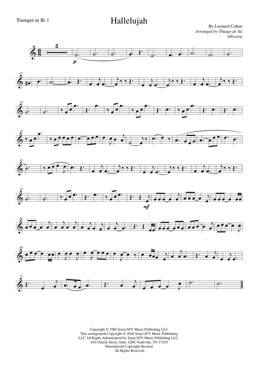 Hallelujah Hallelujah Brass Ensemble scores gallery preview page 1