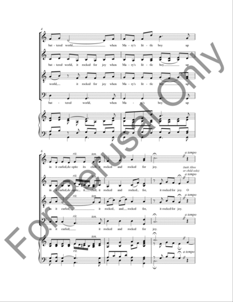 It Rocked For Joy (His Cradle) 4-Part scores gallery preview page 3