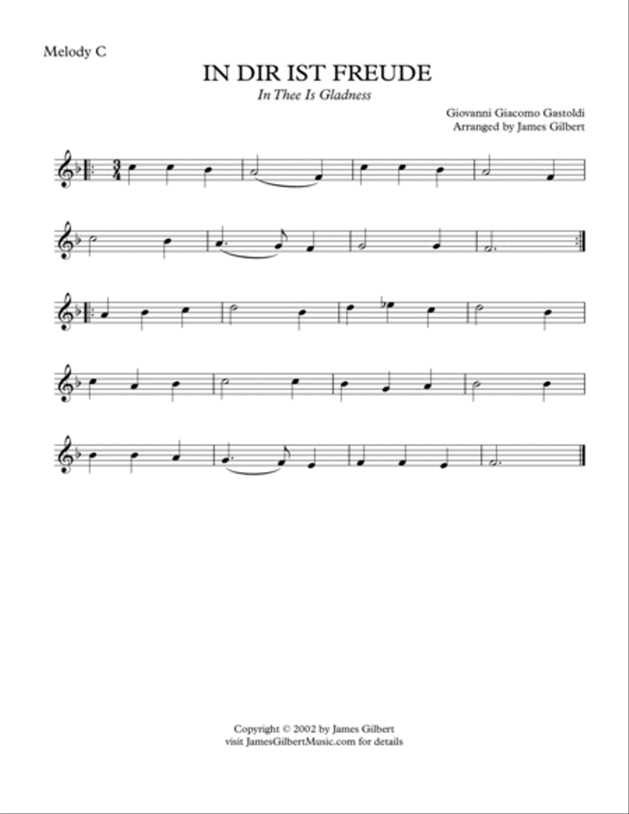IN DIR IST FREUDE (In Thee Is Gladness) Small Ensemble scores gallery preview page 6