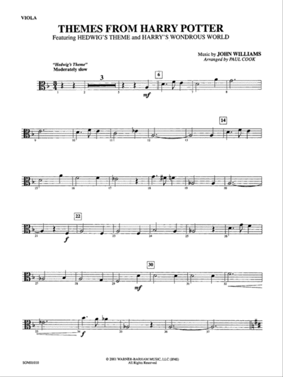 Harry Potter, Themes from: Viola String Orchestra scores gallery preview page 1