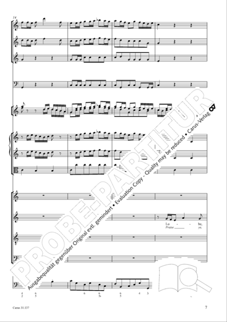 Praise ye, Almighty God, King and our ruler exalted (Lobe den Herren, den machtigen Konig der Ehren) ATB scores gallery preview page 8