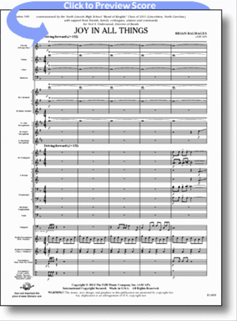 Joy in All Things Concert Band scores gallery preview page 1
