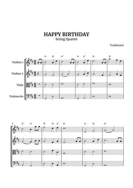 Happy Birthday - String Quartet image number null