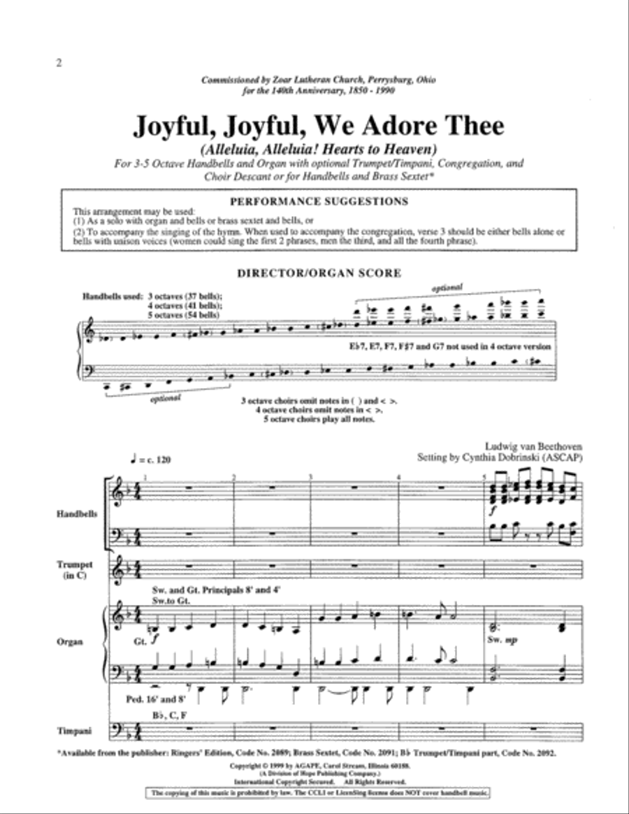 Joyful, Joyful, We Adore Thee 5-Octaves scores gallery preview page 16