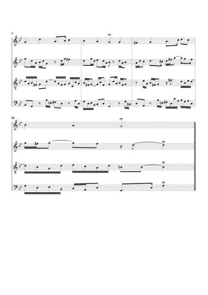 In dich hab ich gehoffet, Herr, BWV 640 from Orgelbuechlein (arrangement for 4 recorders)