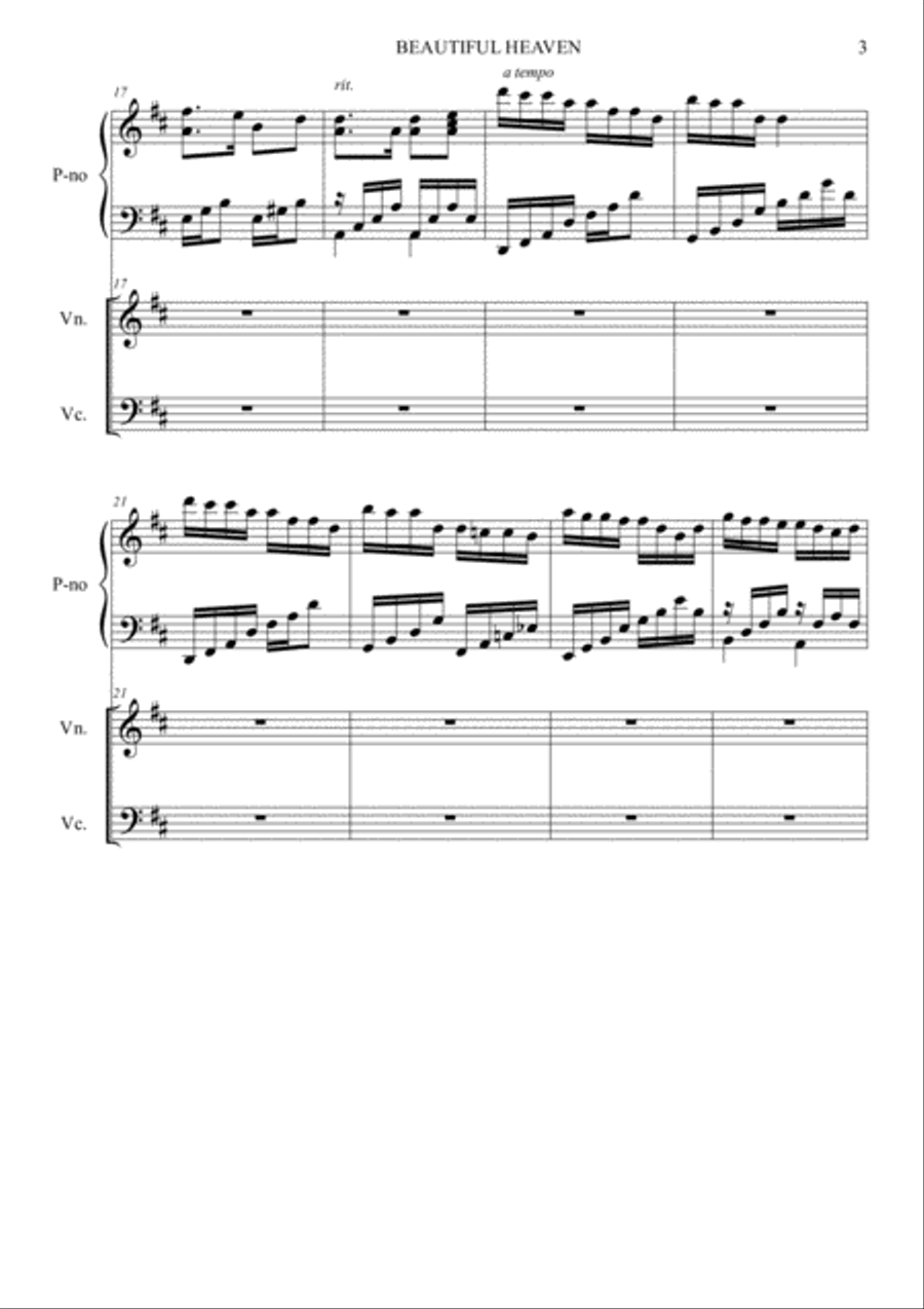 Beautiful Heaven Piano Trio scores gallery preview page 3