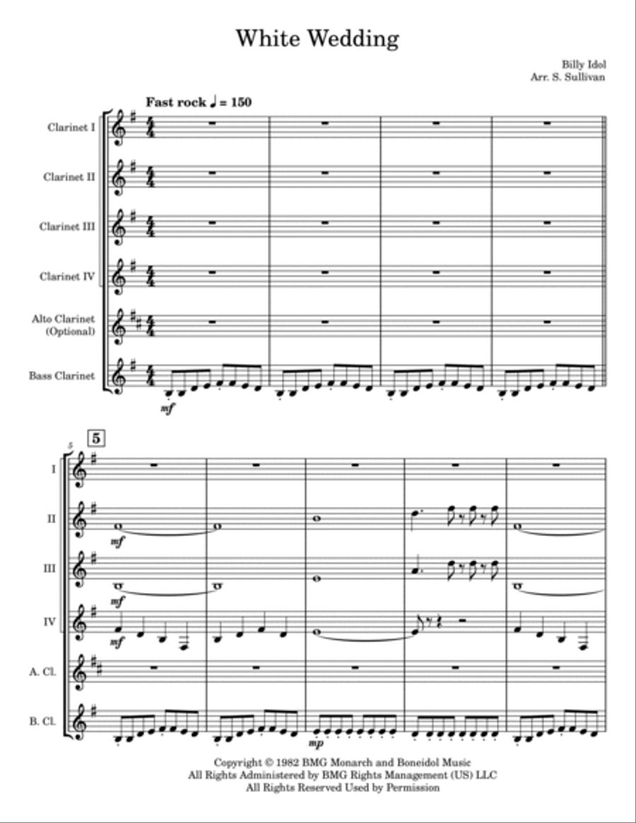 White Wedding Clarinet Quintet scores gallery preview page 2