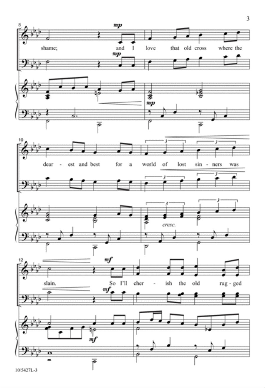 On a Hill Far Away 4-Part scores gallery preview page 3