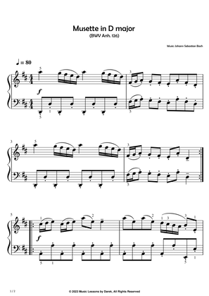 Book cover for Musette in D major (EASY PIANO) (BWV Anh. 126) [Johann Sebastian Bach]