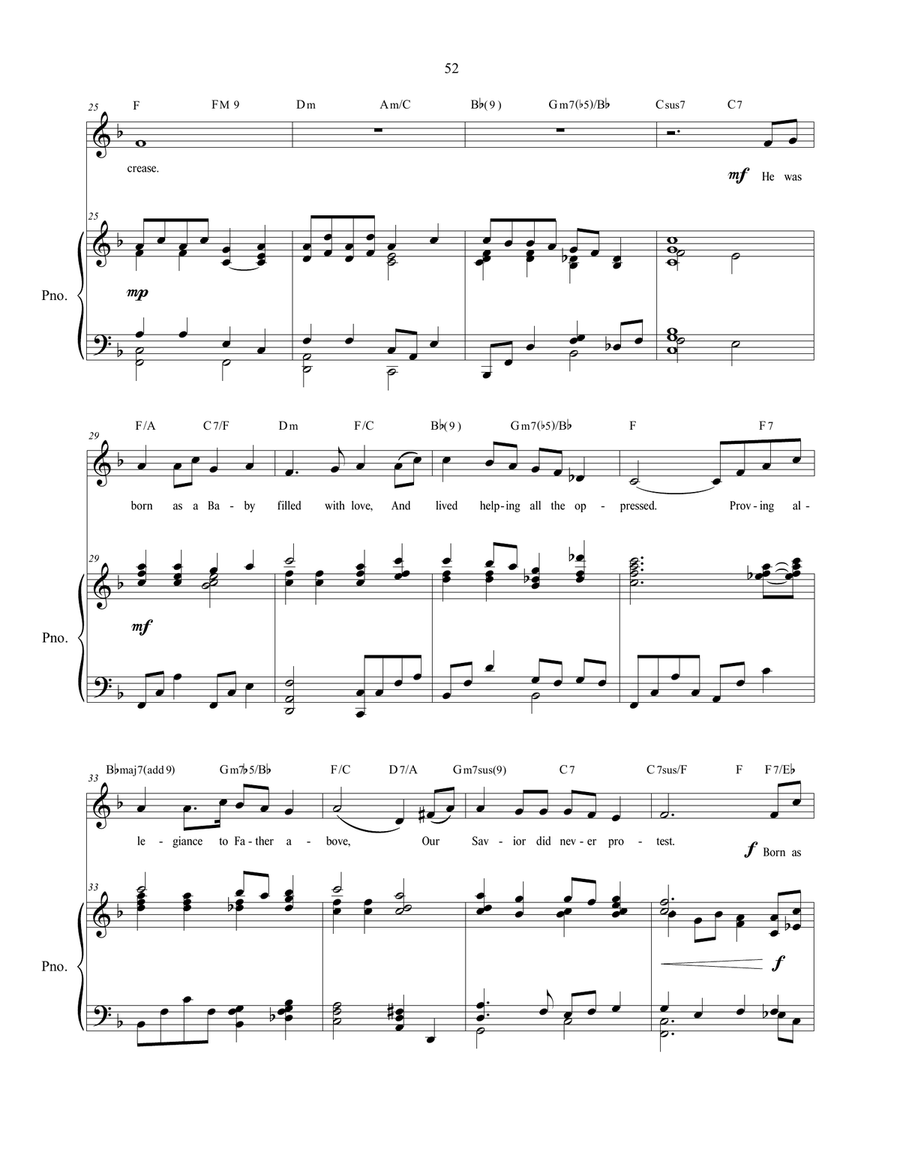 Born As God's Baby, a sacred Christmas vocal solo Voice Solo scores gallery preview page 4