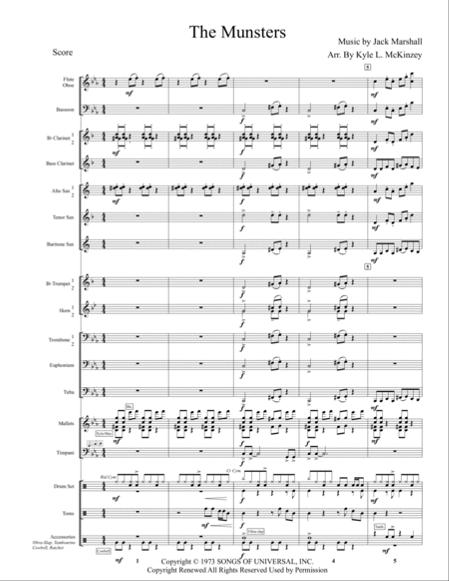 The Munsters Theme Concert Band scores gallery preview page 4