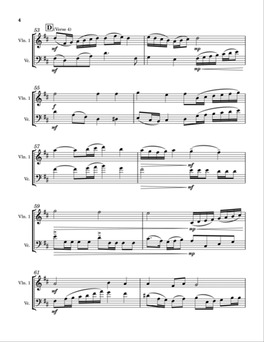 Beautiful Savior (Fairest Lord Jesus) - Violin & Cello Duet String Duet scores gallery preview page 4