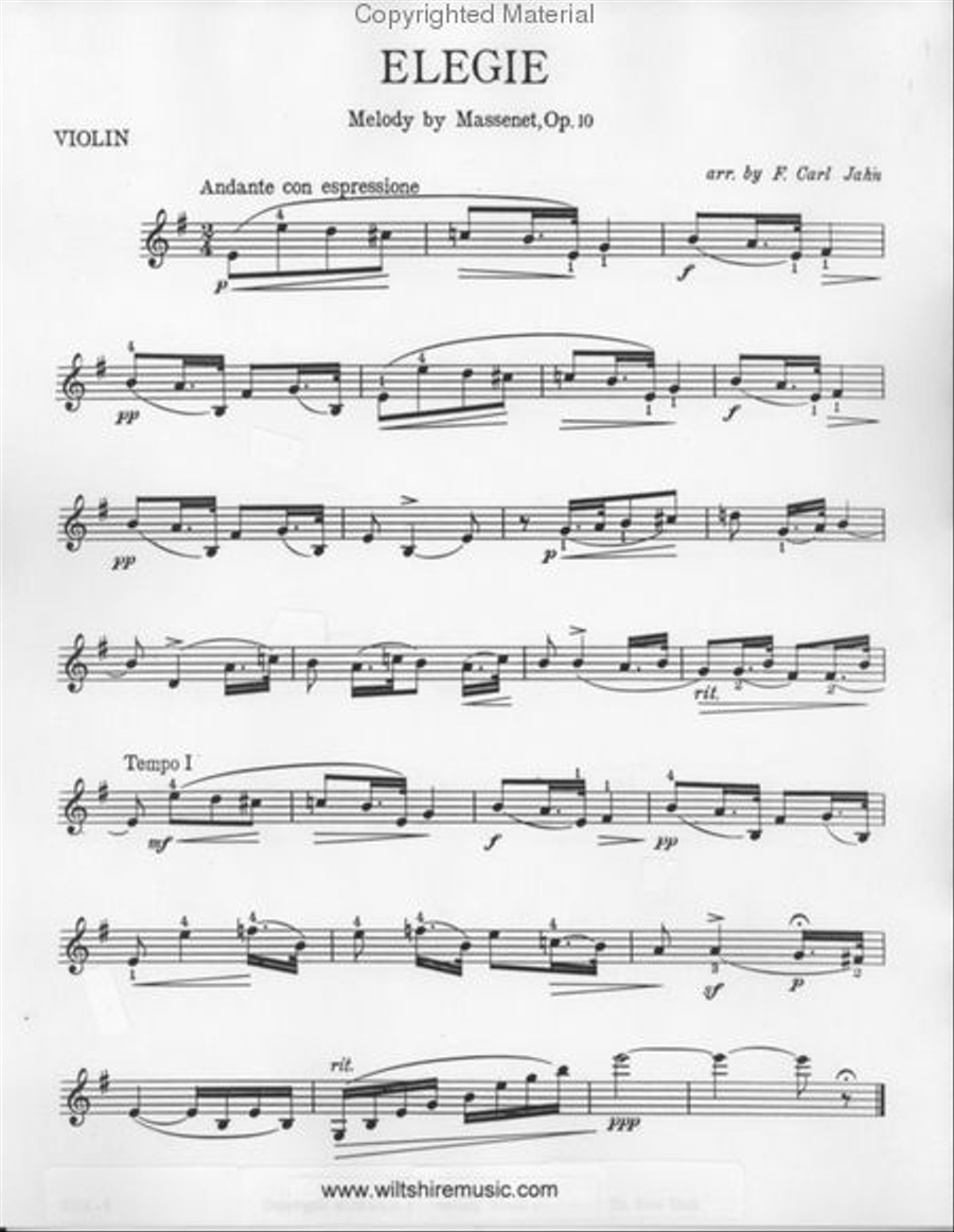 Elegie Violin Solo scores gallery preview page 2