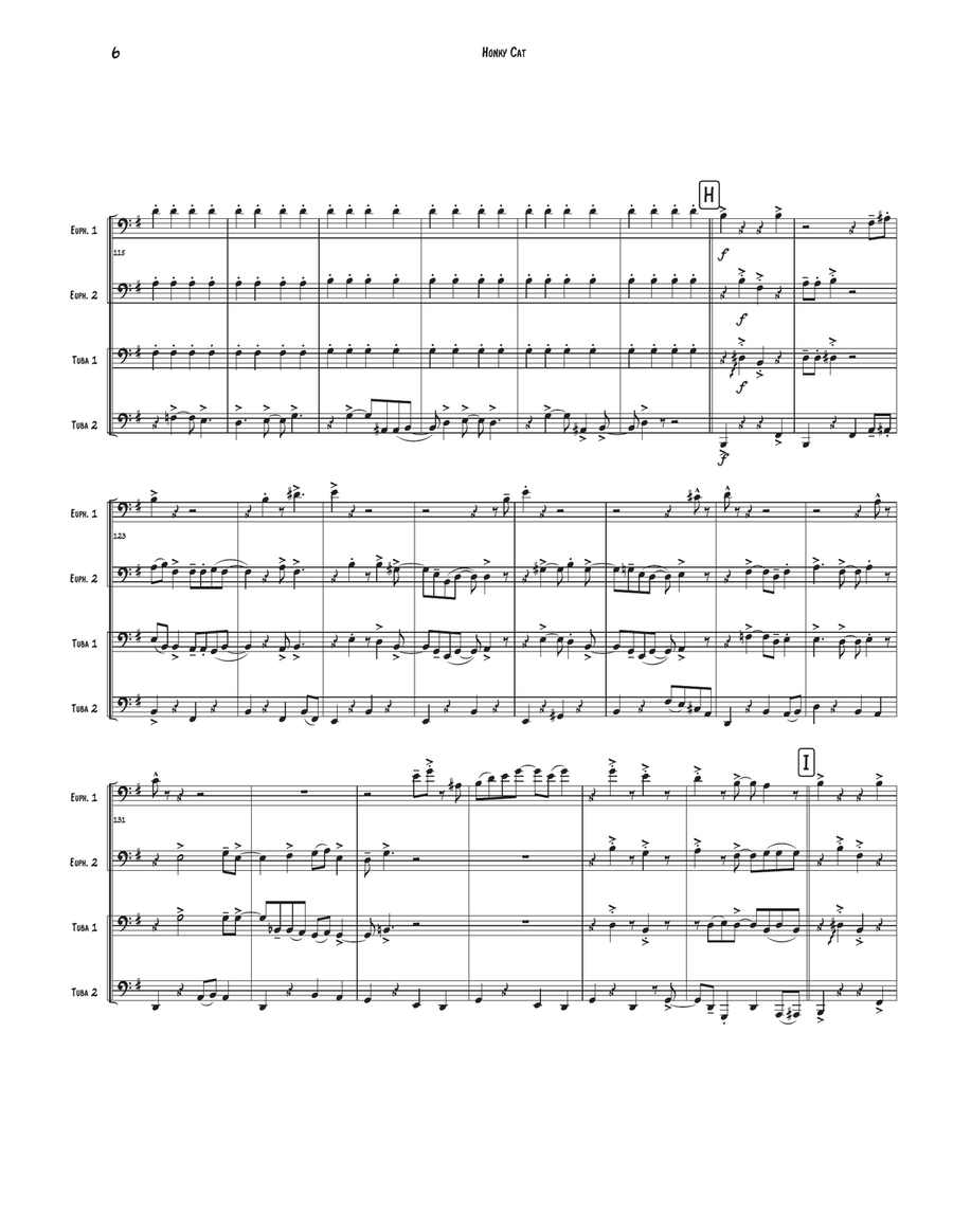 Honky Cat Brass Quartet scores gallery preview page 6