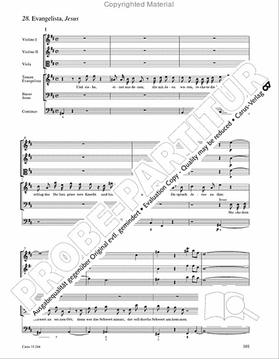 St. Matthew Passion (Matthaus-Passion) 4-Part scores gallery preview page 103