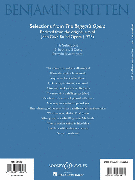 Britten: Selections from The Beggar's Opera image number null