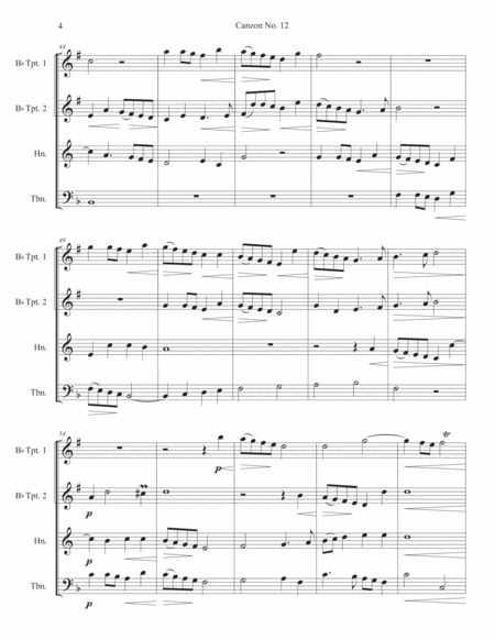 "Canzon No. 12: La Allé" for Brass Quartet - Pietro Lappi image number null