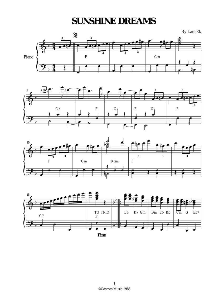 SUNSHINE DREAMS Accordion scores gallery preview page 1
