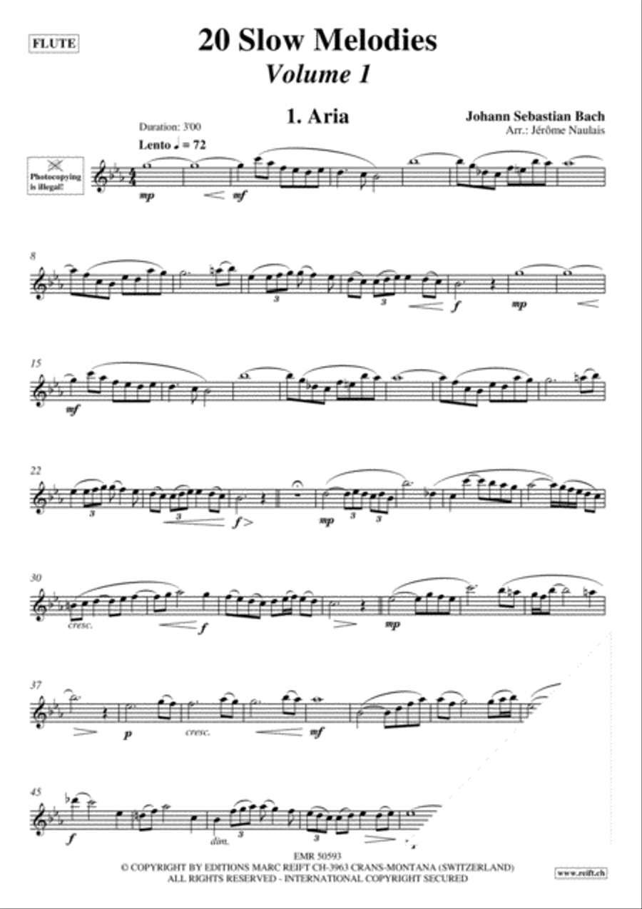 20 Slow Melodies Volume 1 Flute Solo scores gallery preview page 3