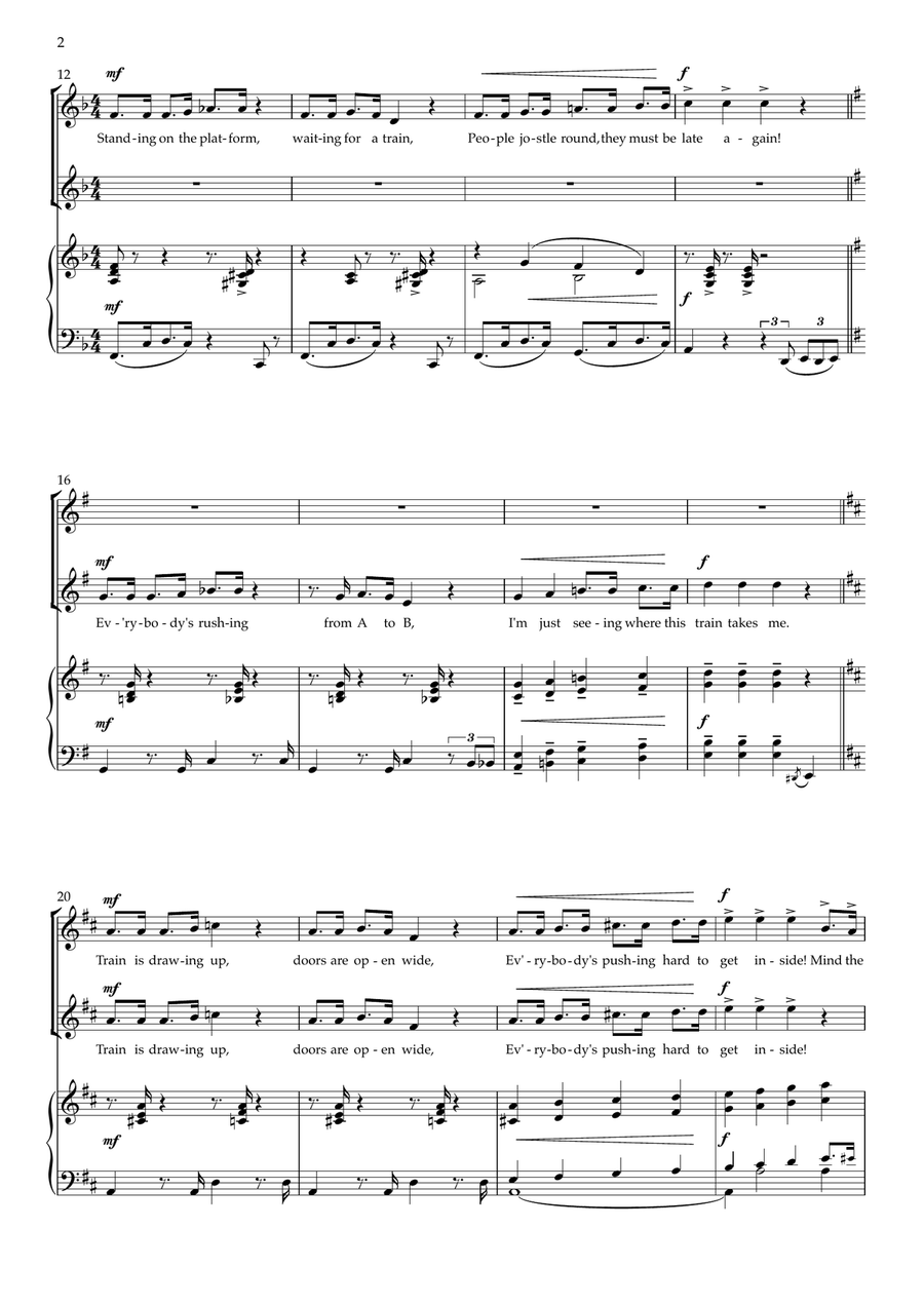 Mind the Gap! (two-part equal voices and piano) 2-Part scores gallery preview page 2