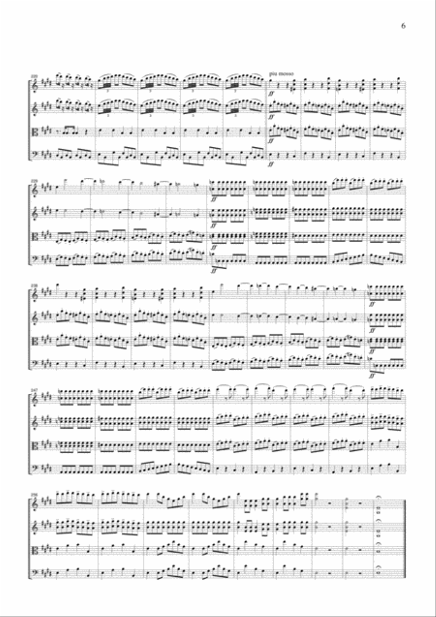 Rossini Overture to The Barber of Seville, for string quartet, CR101 String Quartet scores gallery preview page 6