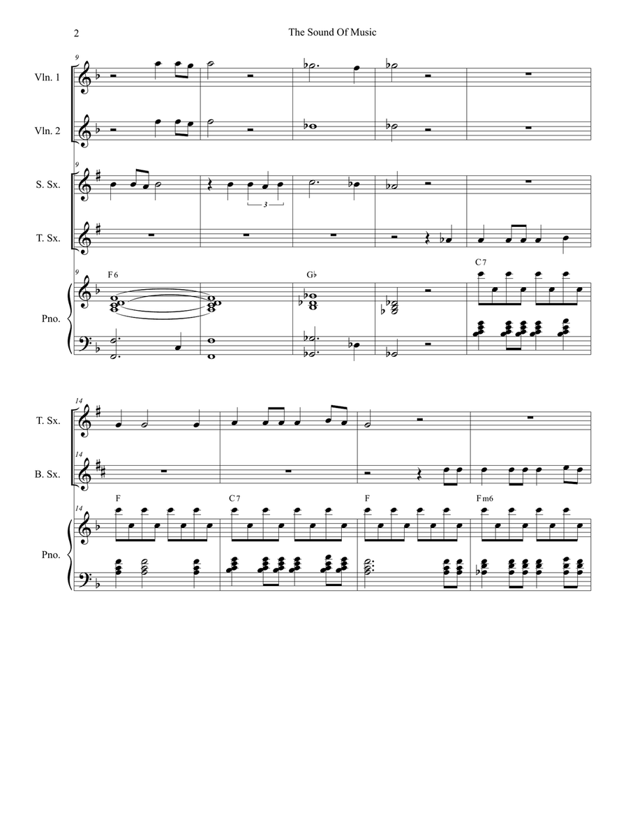 The Sound Of Music The Sound Of Music Saxophone Quartet scores gallery preview page 2