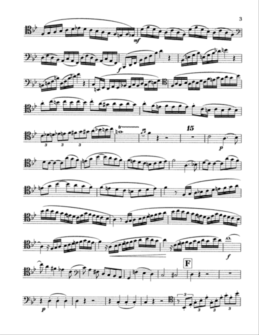 Mozart Bb Clarinet Concerto op. 622 for Bassoon B-Flat Clarinet scores gallery preview page 3