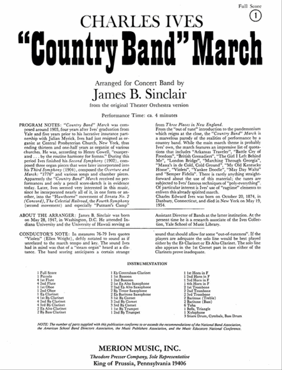 Country Band March Concert Band scores gallery preview page 1