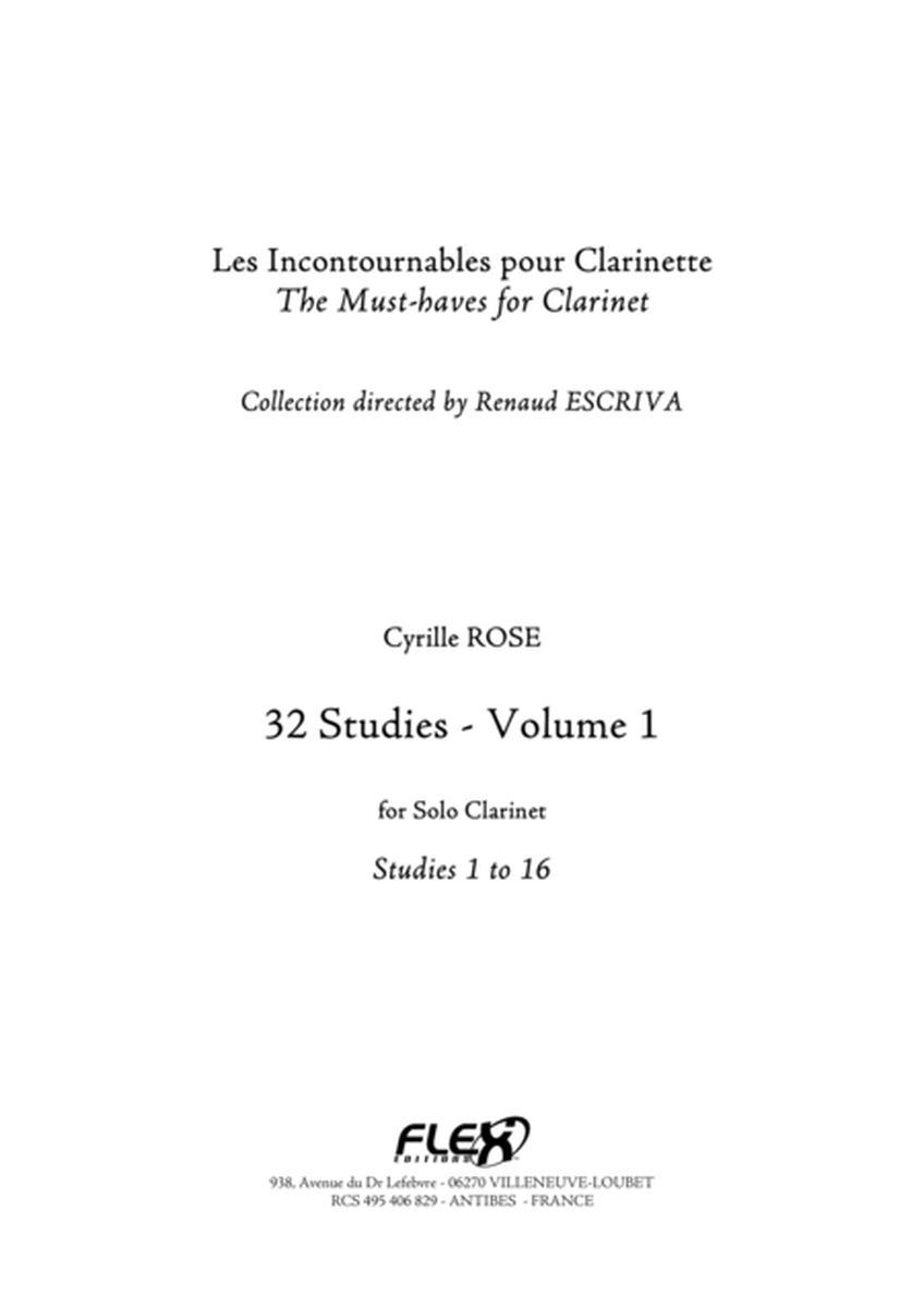 Tuition Book - 32 Studies for Clarinet - Volume 1 - Studies 1 to 16
