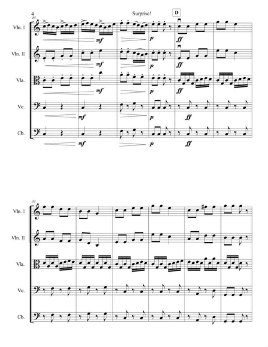 Surprise Symphony String Orchestra scores gallery preview page 4