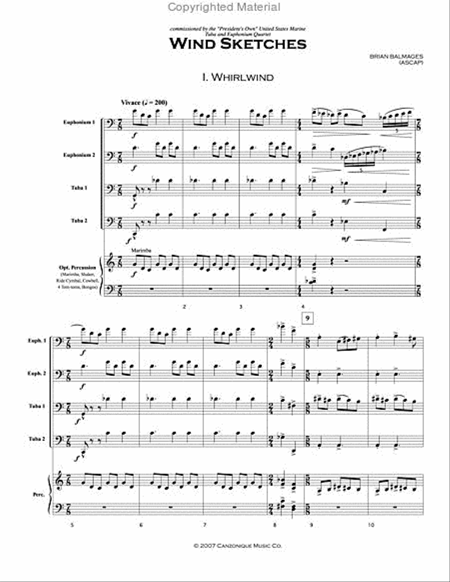 Wind Sketches Euphonium Quartet scores gallery preview page 2