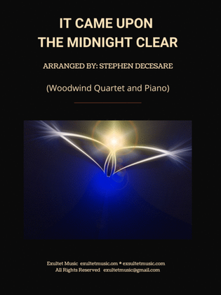 Book cover for It Came Upon The Midnight Clear (Woodwind Quartet and Piano)