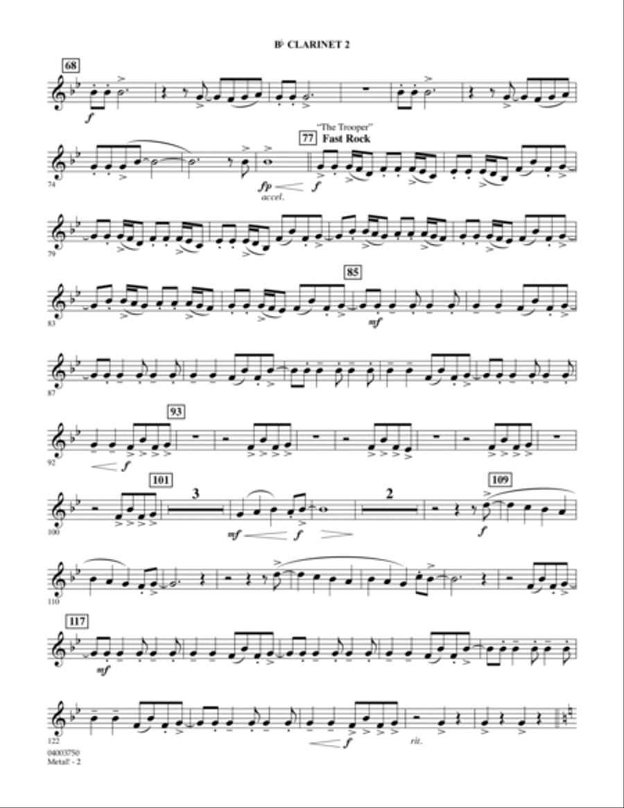 Metal! - Bb Clarinet 2 Concert Band scores gallery preview page 2