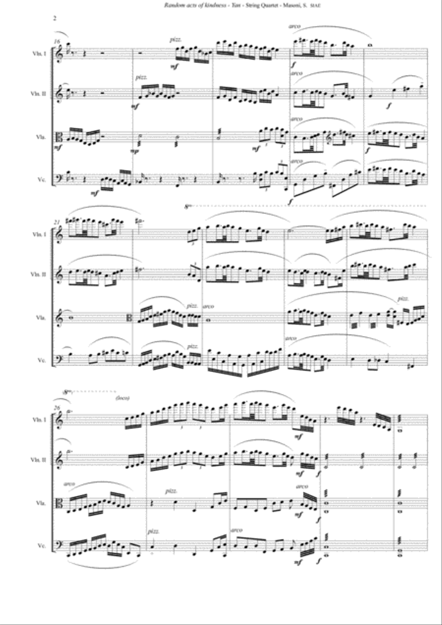 Random acts of kindness (score) String Quartet scores gallery preview page 2