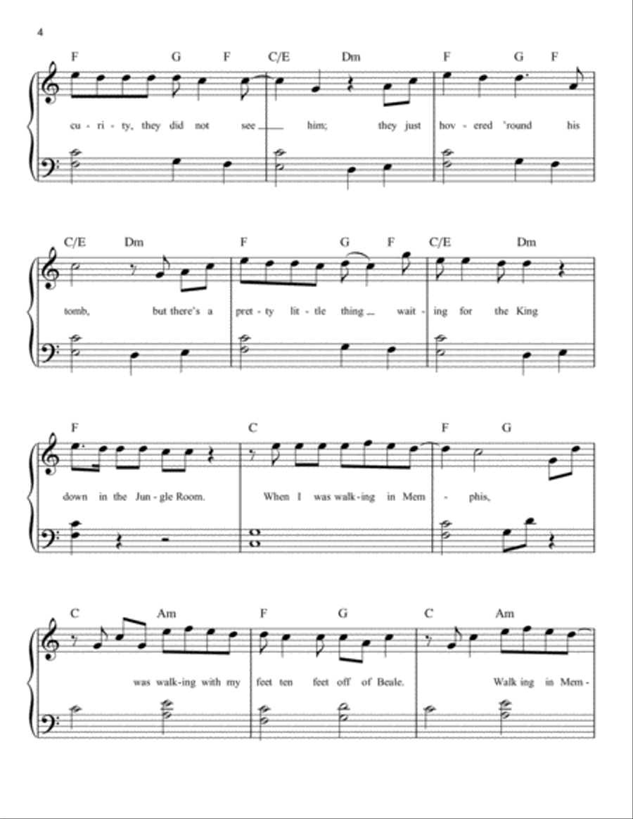 Walking In Memphis Easy Piano scores gallery preview page 4