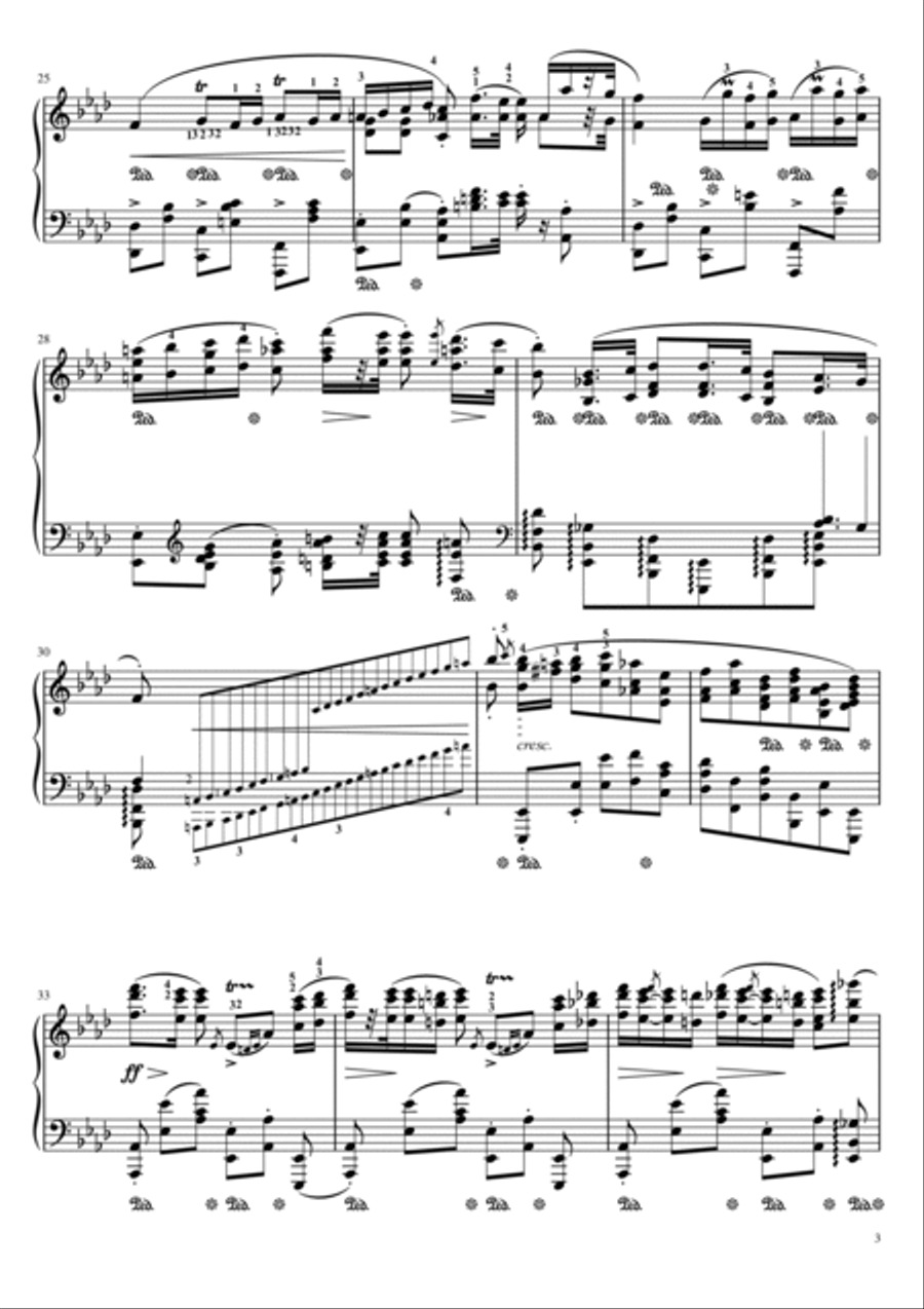 Chopin - Polonaise No.6 in A-flat major, Op.53 'Heroic' - Original For Piano Solo With Fingered Piano Solo scores gallery preview page 3