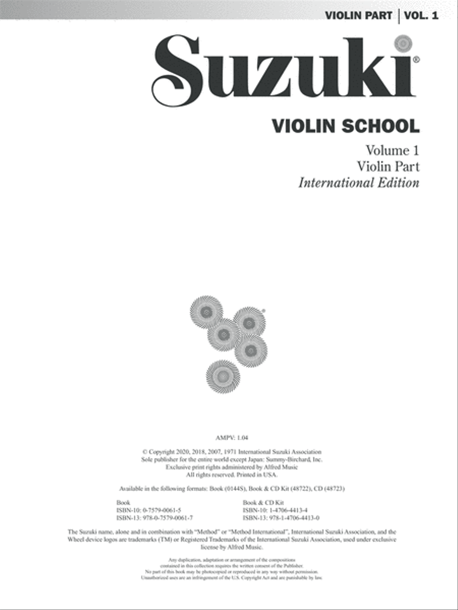 Suzuki Violin School, Volume 1 image number null