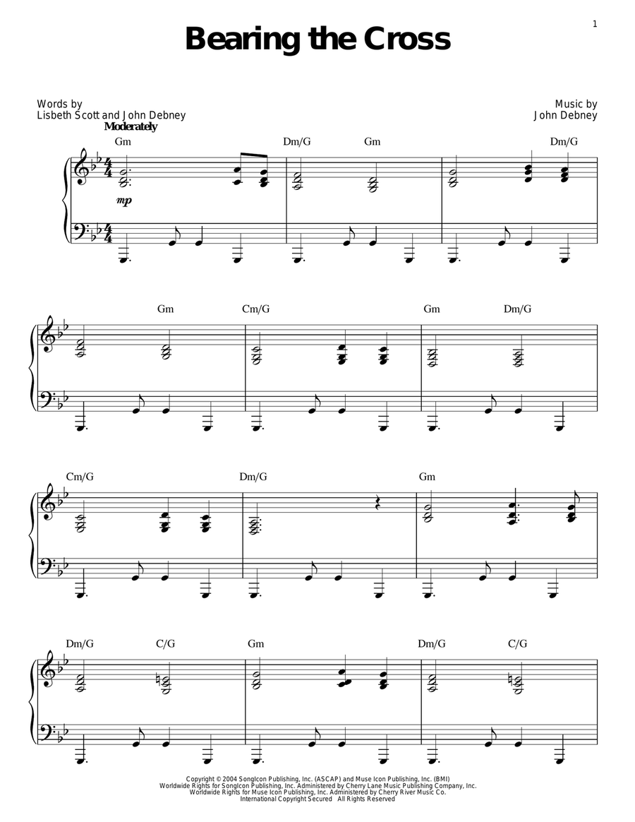 Bearing The Cross Piano Solo scores gallery preview page 1