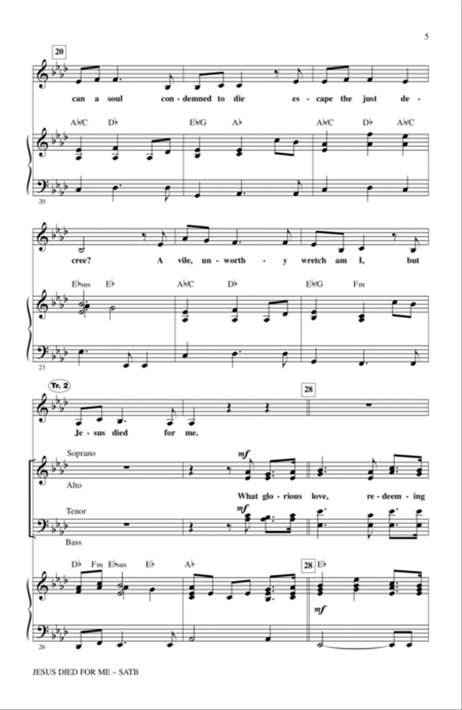 Jesus Died For Me Jesus Died For Me 4-Part scores gallery preview page 3